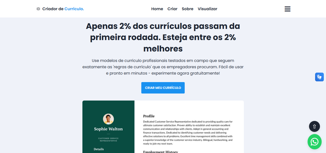 projeto criador de currículo